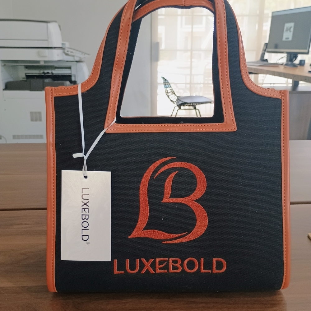 Black and Tan Logo Tote